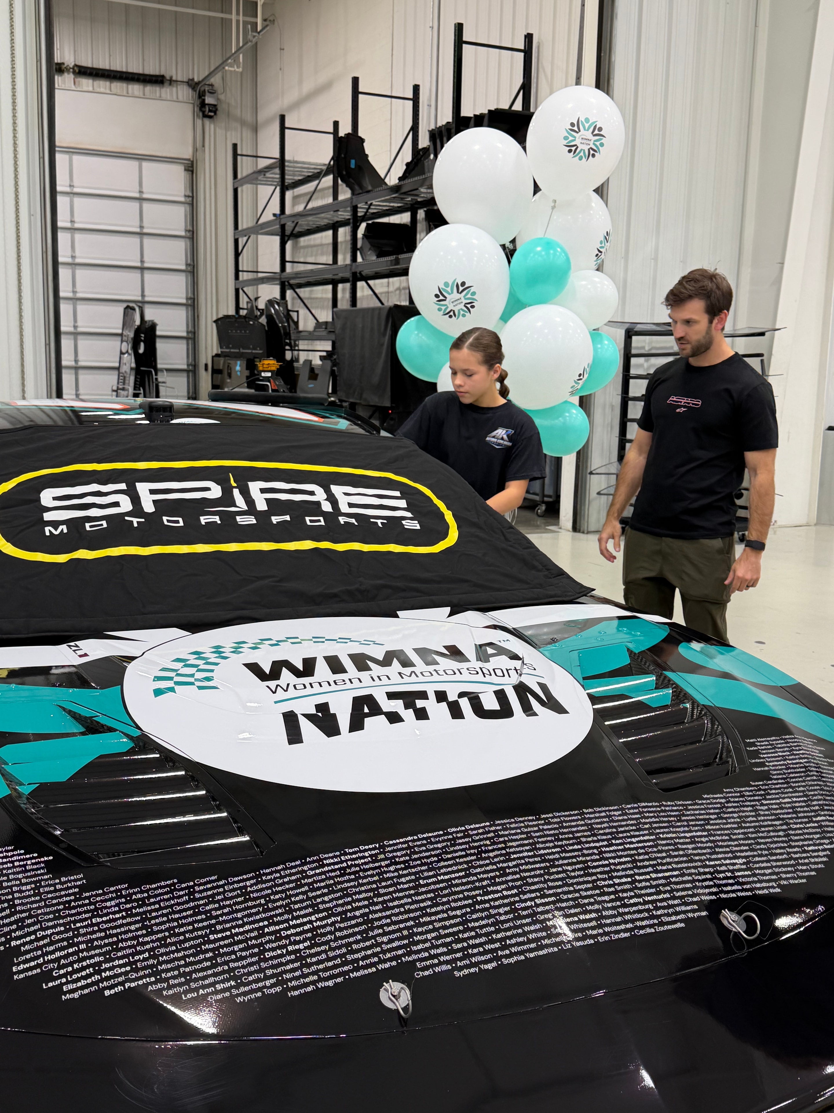 The No. 7 WIMNA Nation special paint scheme unveiled at Spire Motorsports